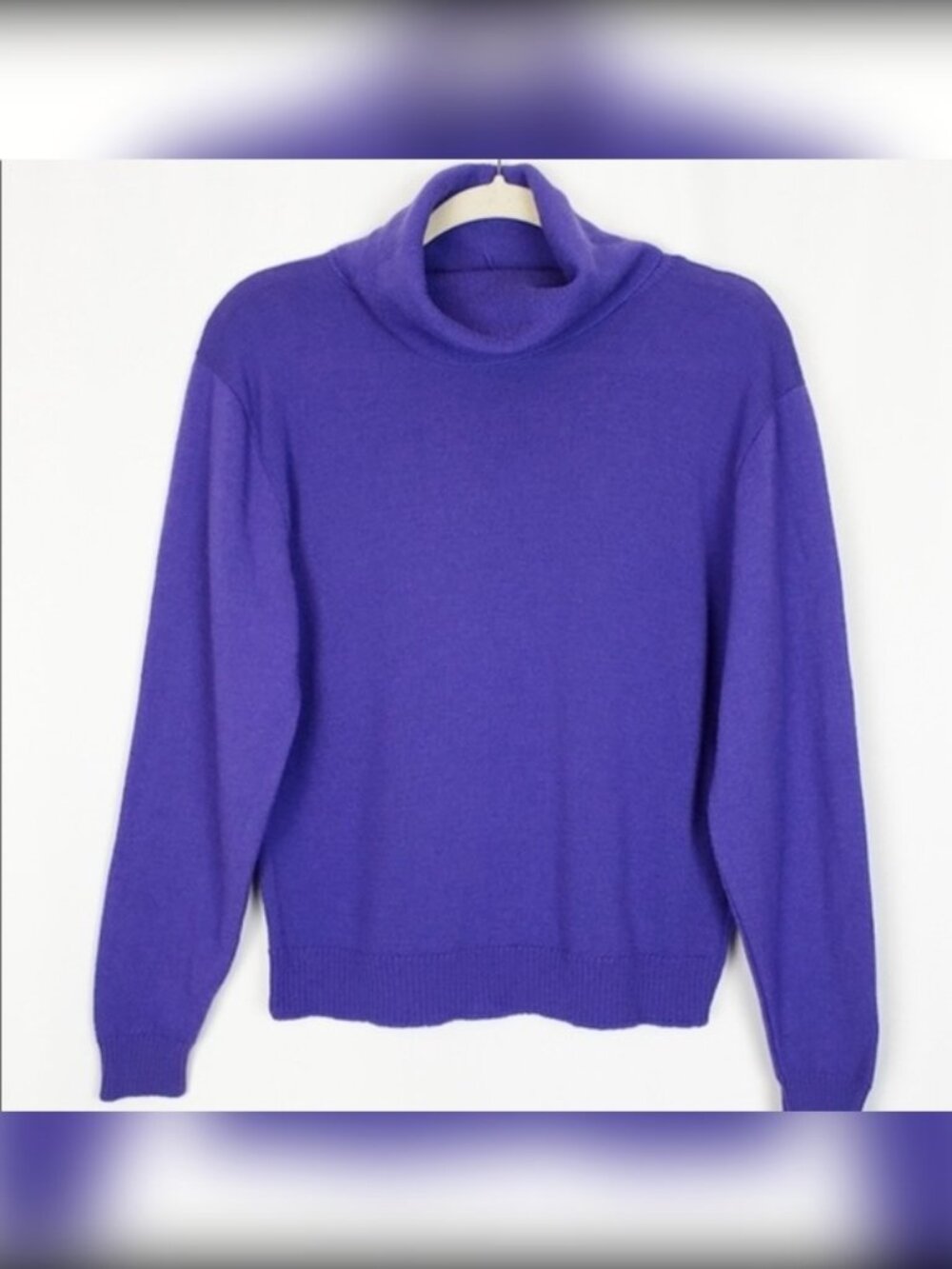 VTG Pendleton Purple Virgin Wool Turtleneck Sweater S Deadstock Distressed